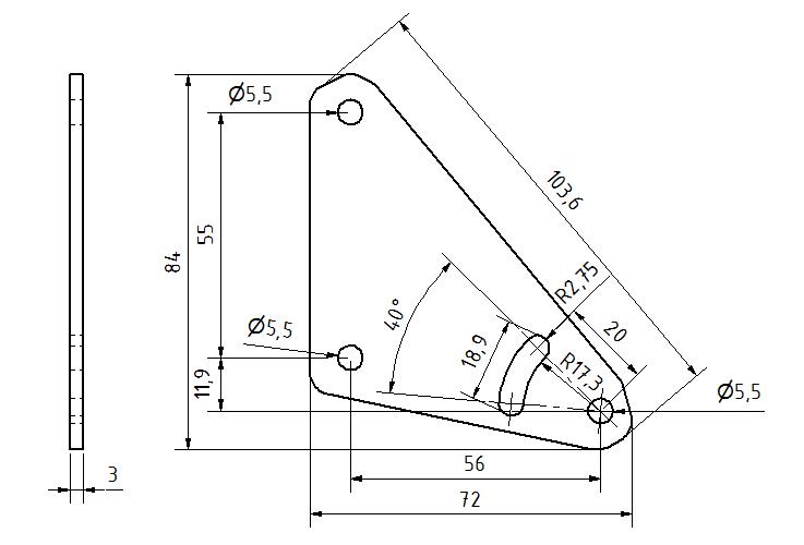 NIEUW Rotatie plaat 20+30 serie, t=3, Laser cut STAAL