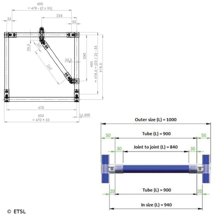 Connector HJ-15-SI voor ronde buis 28mm