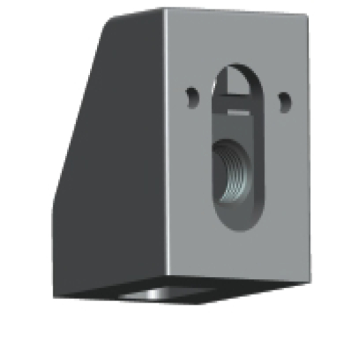 Standard universal block in resistant nylon for mounting profiles type I grooves 6 and 8, type B grooves 8 and 10