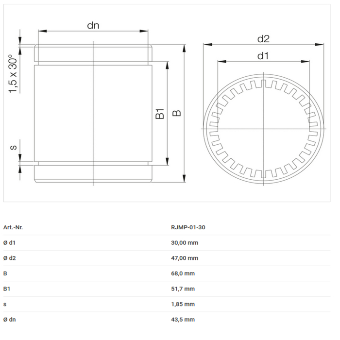 Linear plain bearing Igus RJMP-01-30