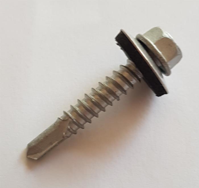 Hexagon sheet metal screw self-drilling with sealing washer S5,5x32 Stainless steel
